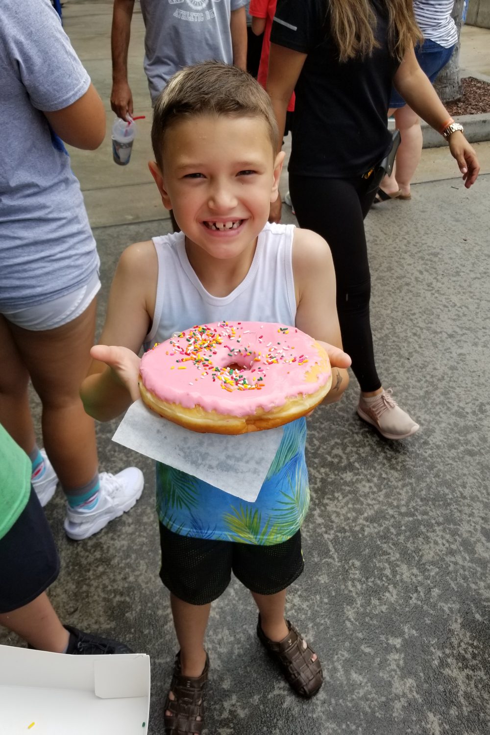 Child with a Lard Lad Donut at Universal