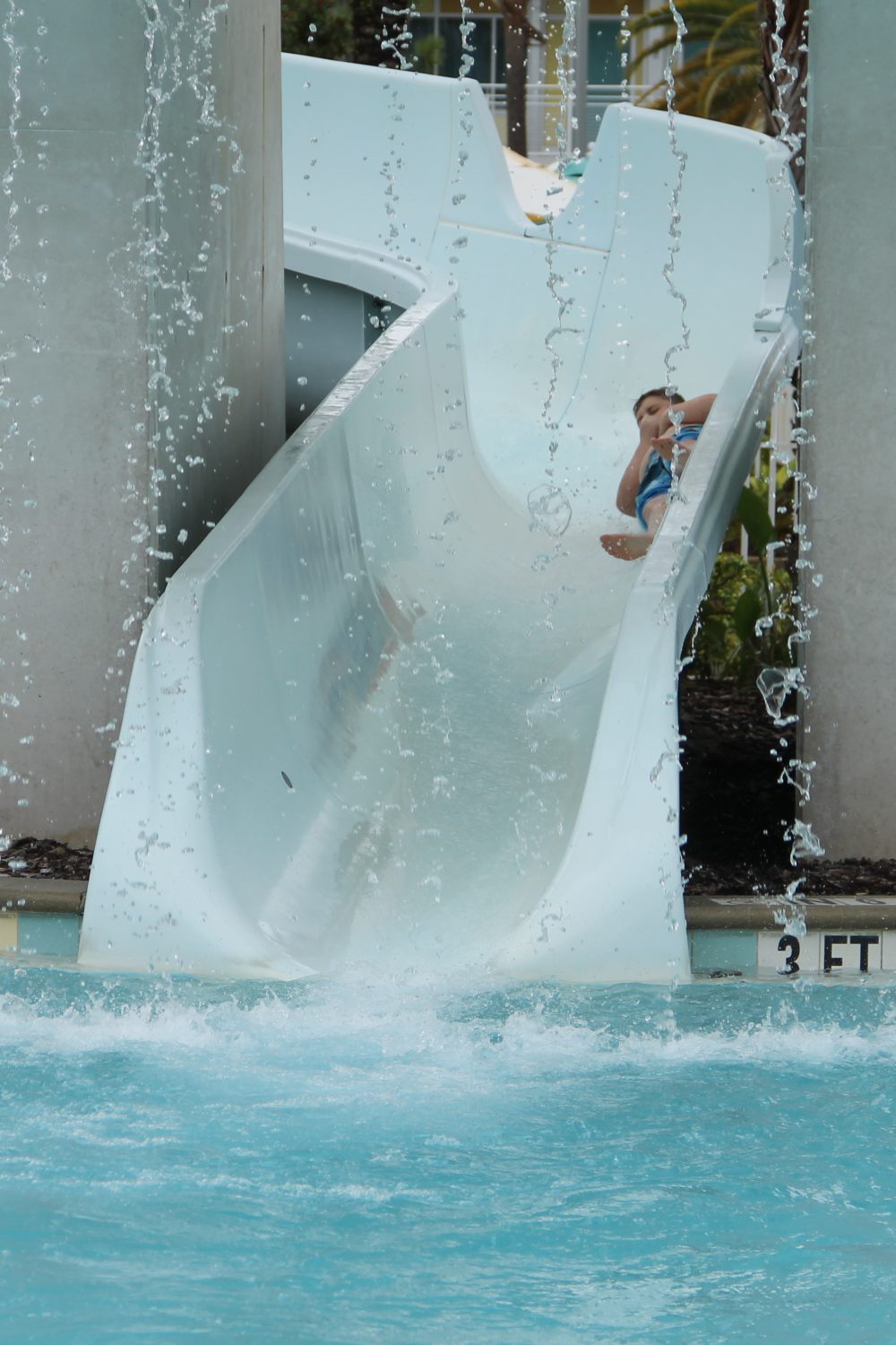 Child riding waterslide at Universal's Cabana Bay