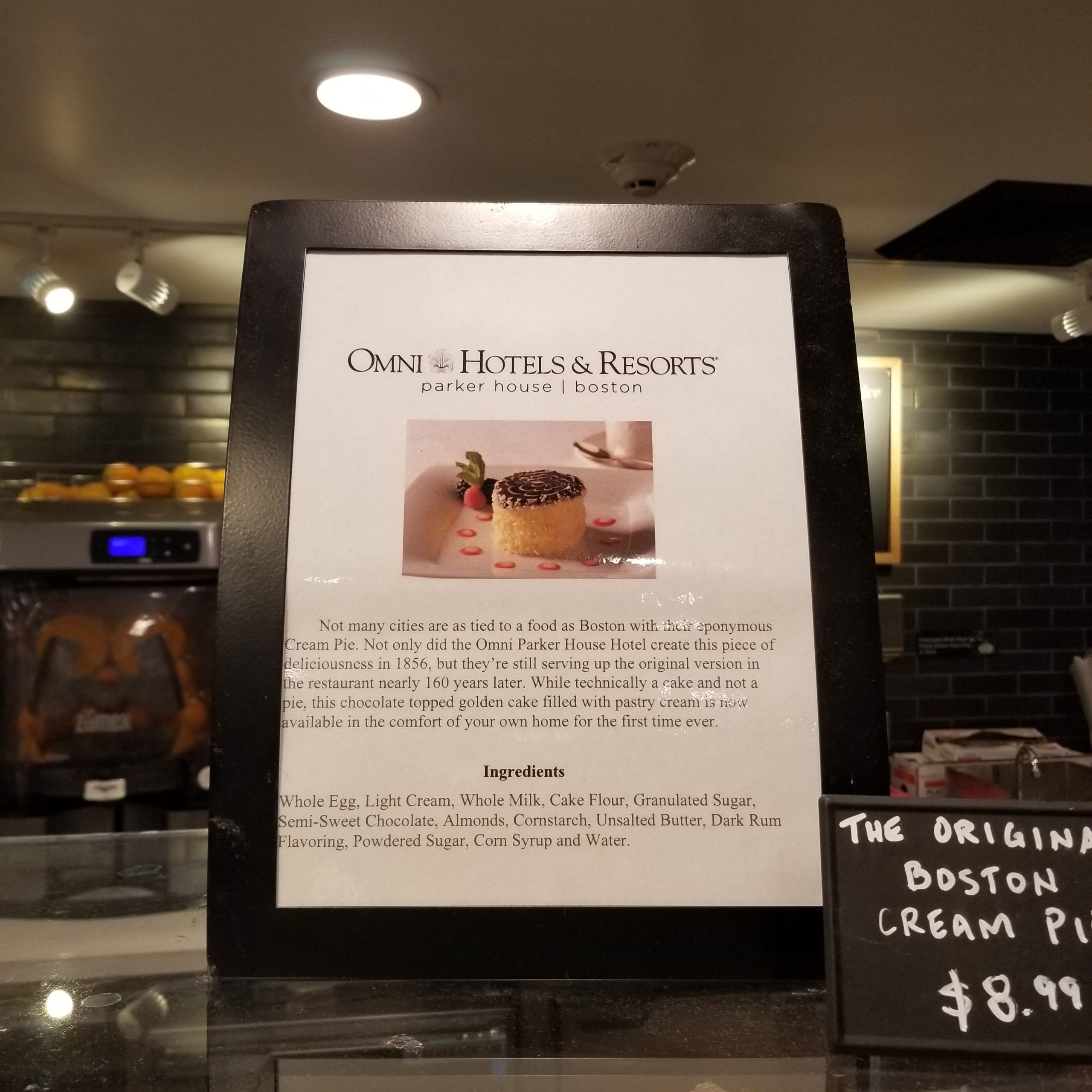 Omni Hotels was the original creator of the Boston Cream Pie