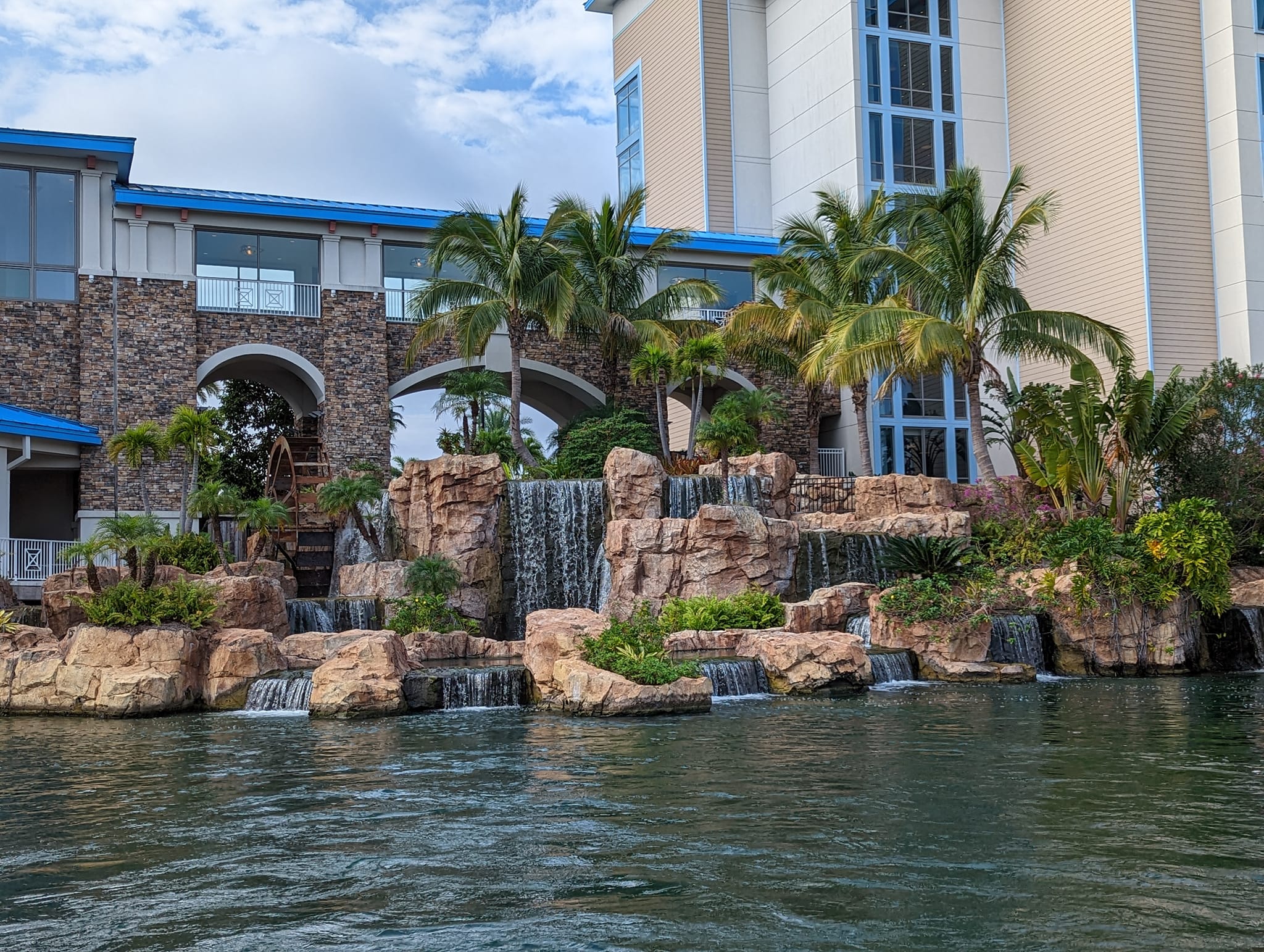 This is a look at Sapphire falls from the boat shuttle