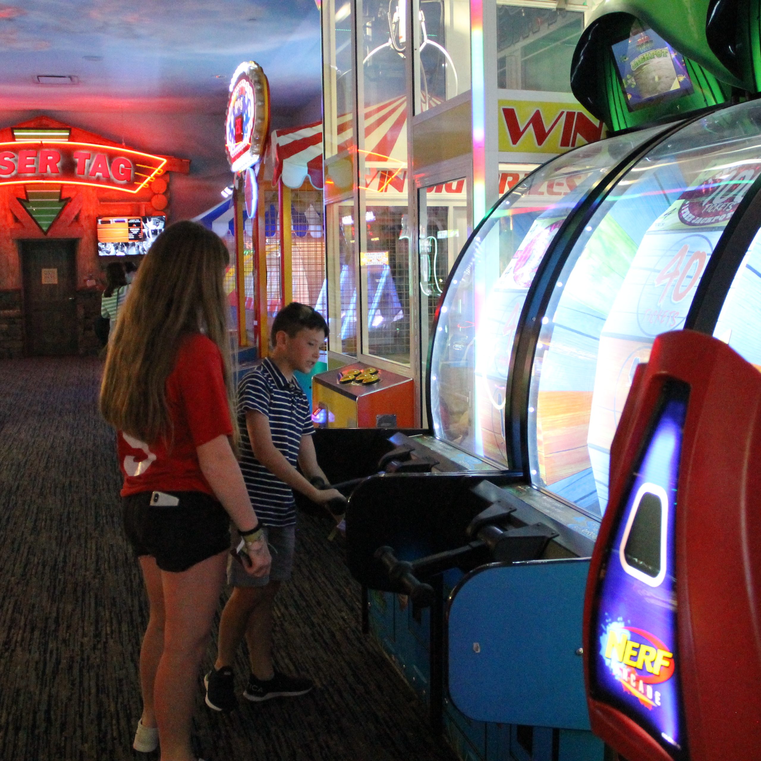 Kids enjoying the arcade at Fun Mountain at Big Cedar Lodge