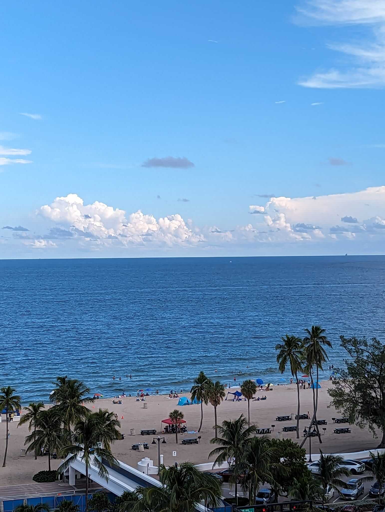 Our loyalty status with Hilton got us an upgraded room with an Ocean View at the Bahia Mar Double Tree in Fort Lauderdale, Florida.