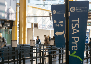 TSA PreCheck logo at the airport