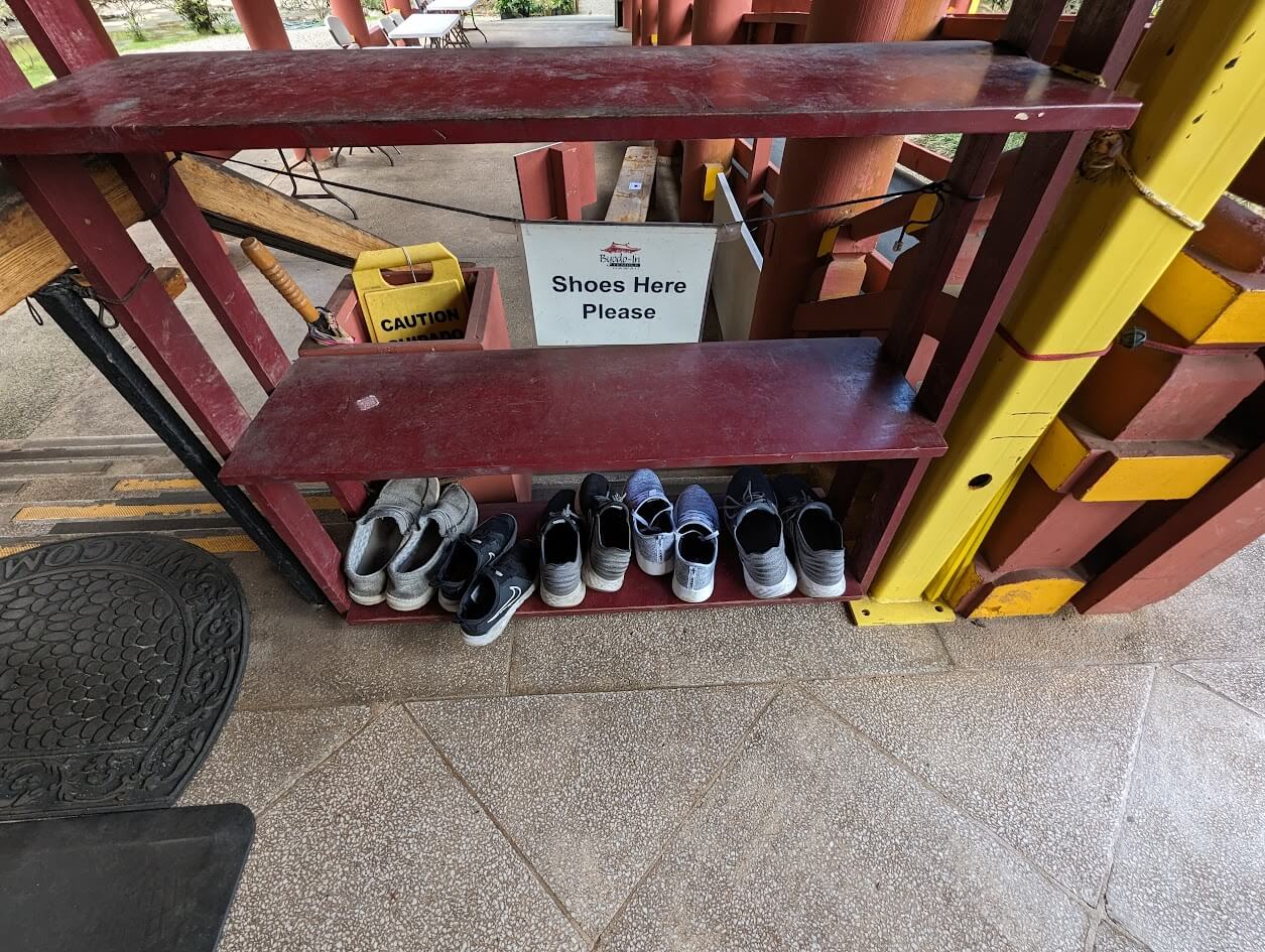 Since this is a real temple, you must remove your shoes to enter