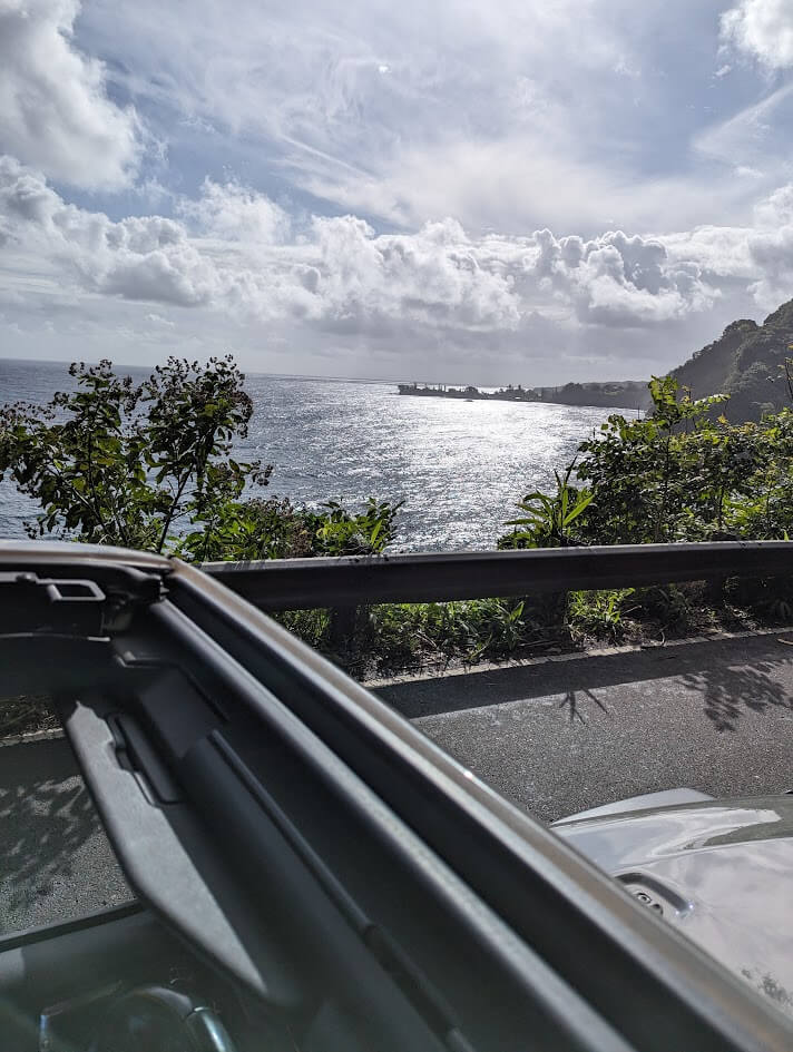 Jeep view on Road to Hana in Maui