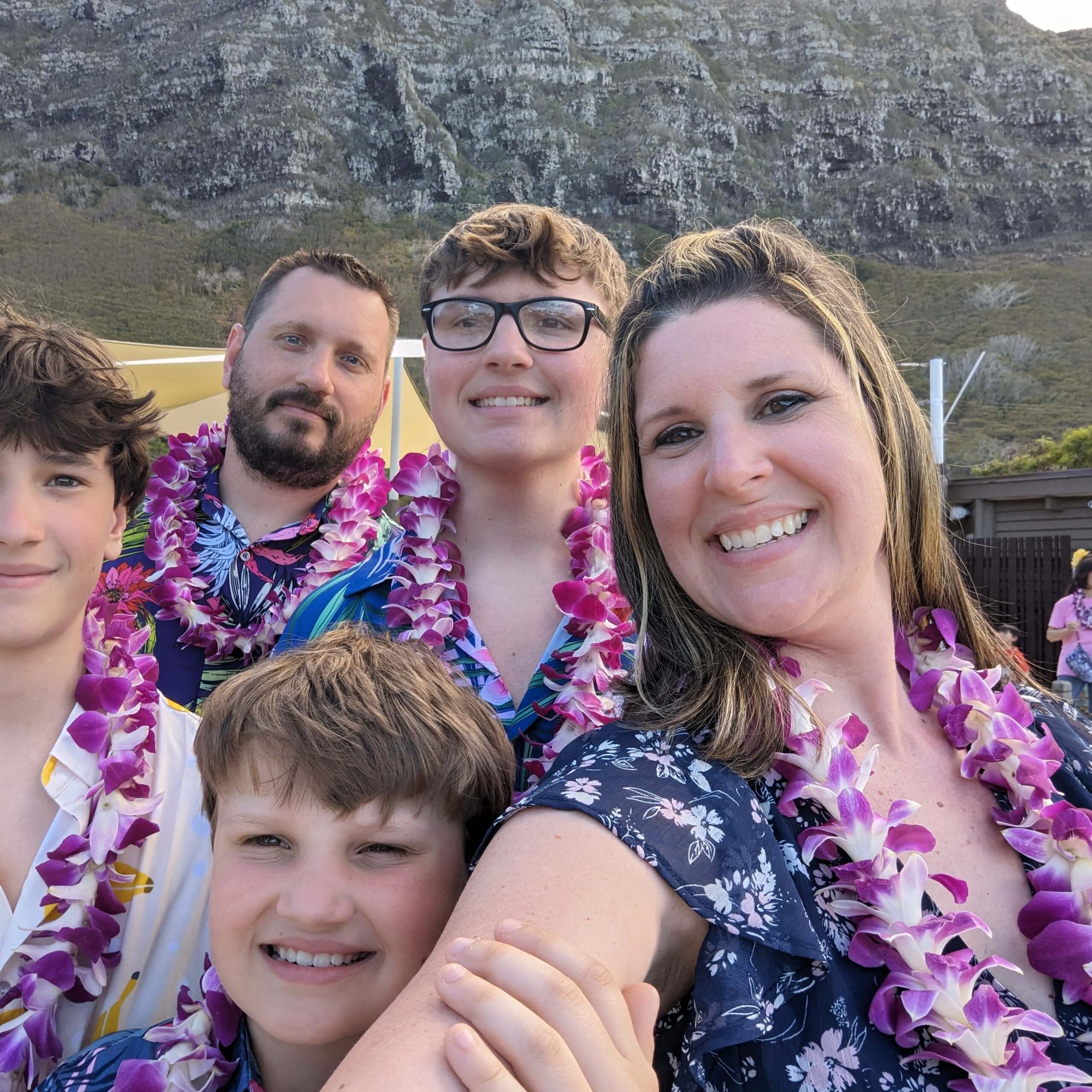 Family picture at the Aloha Kai Luau