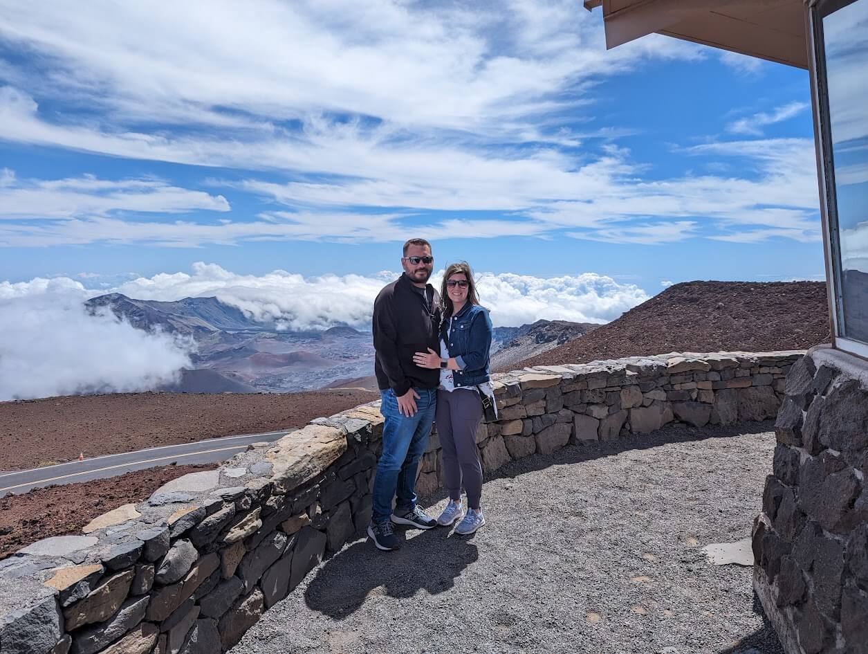 My husband and I at the summit of Haleakala 