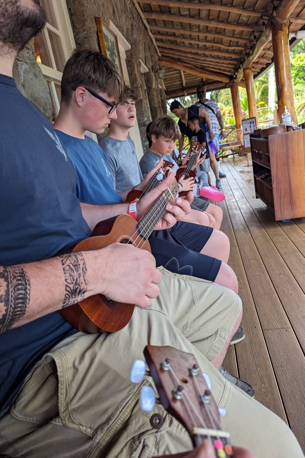 Ukalele lessons at the Polynesian Cultural Center