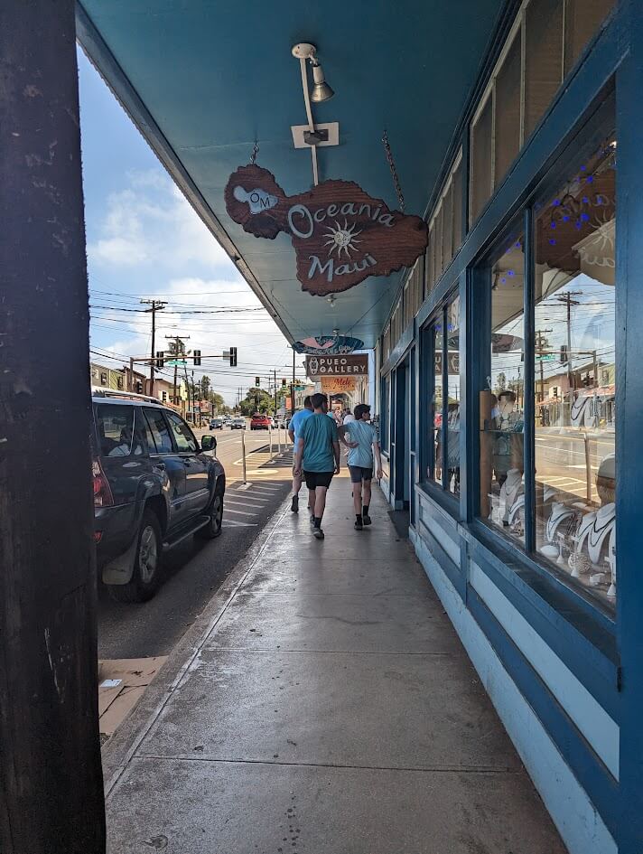 Walking through the town of Paia in Maui