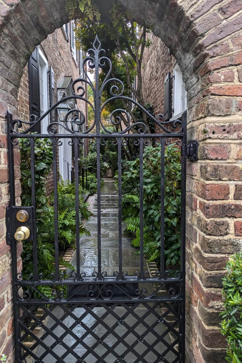 Home's garden walkway in Charleston, SC