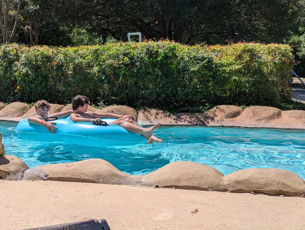 Enjoying the lazy river at Hyatt Wild Oak Ranch