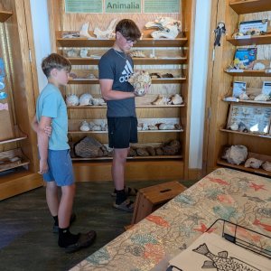 Our two boys in the Biscayne National Park Visitor's Center