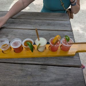 The flight my husband and I got from Islamorada Brewery and Distillary