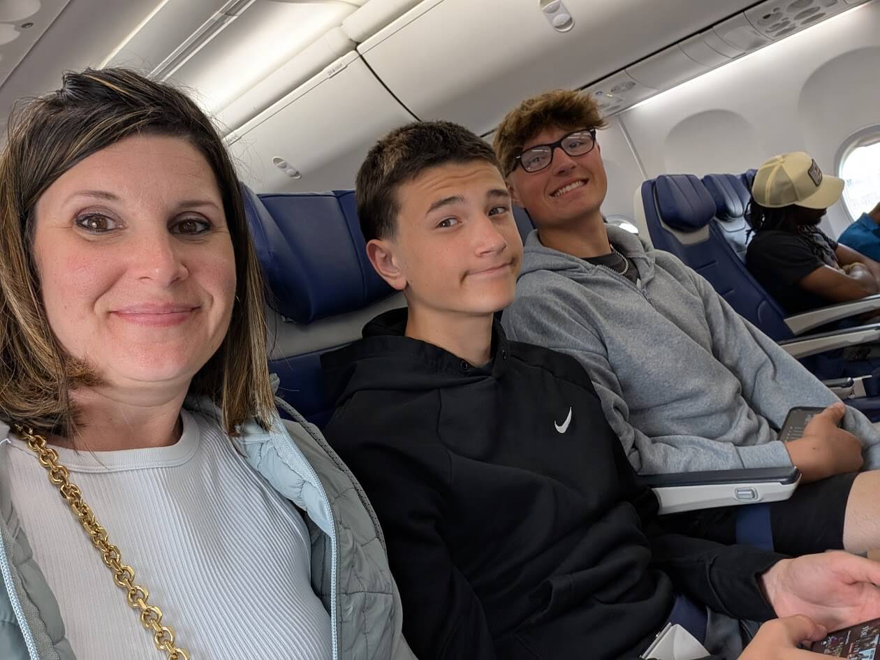 My boys and I on our Southwest flight