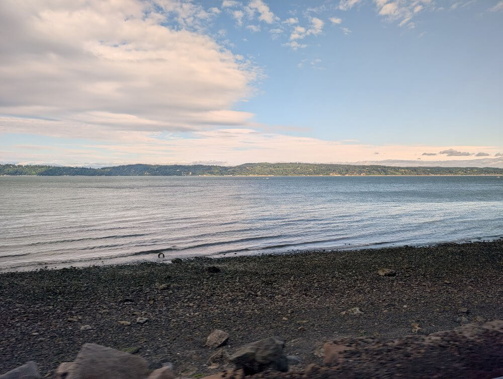 View from the Cascades train from Seattle to Vancouver